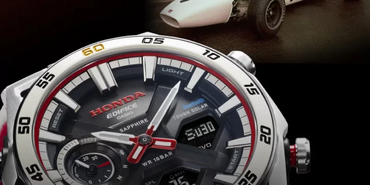 Casio lança relógio que celebra 60 anos da primeira vitória da Honda na F1
